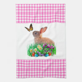 Mooie Roze Paashaas Keukendoek Theedoek