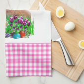 Mooie Roze Paashaas Keukenhanddoek (Quarter Fold)