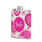 Mooie Roze Paisley Gepersonaliseerd Heupfles (Links)