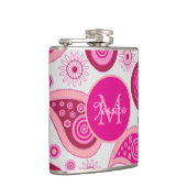 Mooie Roze Paisley Gepersonaliseerd Heupfles (Rechts)