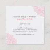 Mooie roze Paisley Mandala Vierkante Visitekaartje (Achterkant)