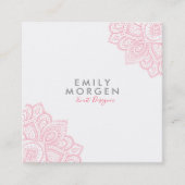 Mooie roze Paisley Mandala Vierkante Visitekaartje (Voorkant)