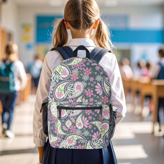 Mooie Roze Paisley Patroon School Bedrukte Rugzak