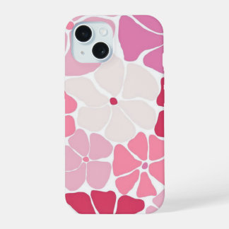 Mooie Roze Pastel Bloemen iPhone 15 Hoesjes Case