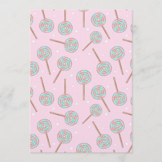 Mooie Roze Pastel Lollypop Naadloos Patroon Kaart