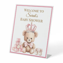 Mooie Roze Pastel Teddybeer Baby Shower