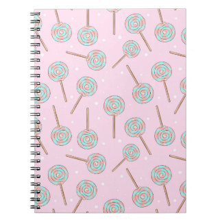 Mooie Roze Pastelkleurige Lolly Naadloos Patroon Notitieboek