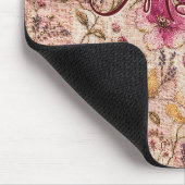 Mooie Roze Patchwork Bloem Patroon Muismat (Hoek)