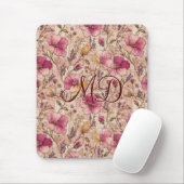 Mooie Roze Patchwork Bloem Patroon Muismat (Met muis)