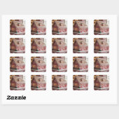 mooie roze peperkoek vierkante sticker (Vel)
