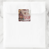 mooie roze peperkoek vierkante sticker (Tas)