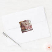mooie roze peperkoek vierkante sticker (Envelop)