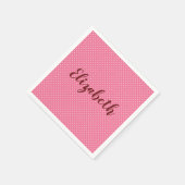 Mooie roze personaliseren servet (Hoek)