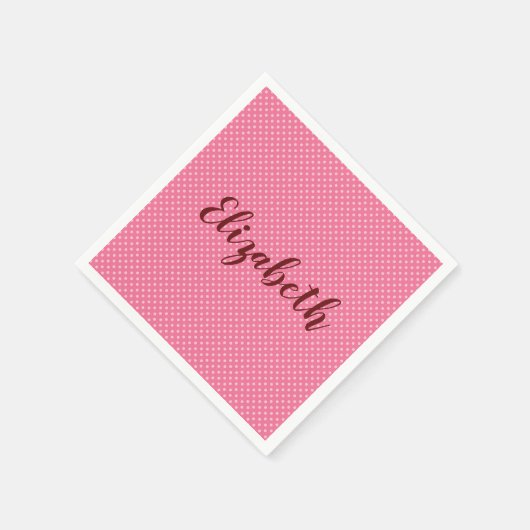 Mooie roze personaliseren servet (Hoek)