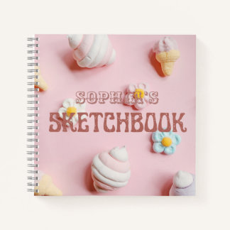 Mooie Roze Persoonlijke Schetsboek voor Kinderen Notitieboek