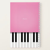 Mooie Roze Pianomuziek Toetsenbord Persoonlijk Notitieboek (Achterkant)
