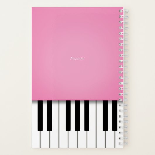 Mooie Roze Pianomuziek Toetsenbord Persoonlijk Notitieboek (Achterkant)
