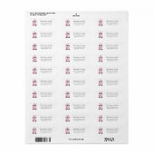Mooie Roze Pinguïn Retouradres Label (Full Sheet)