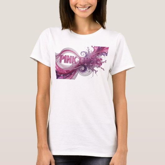 Mooie Roze PINK FOCUS Statement T-shirt (Voorkant)