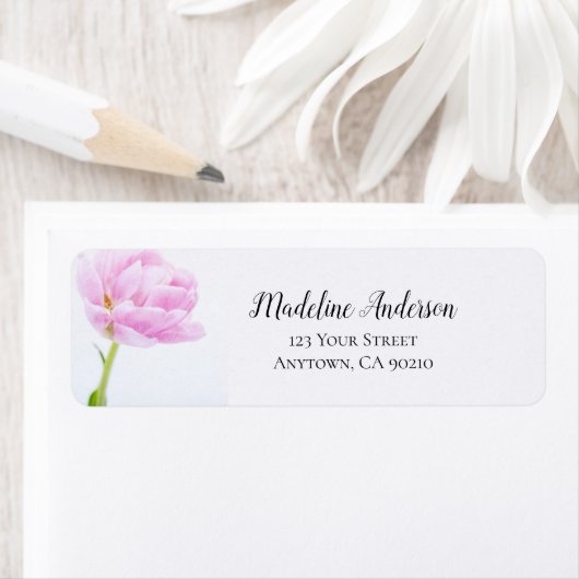 Mooie Roze Pioen | Aangepast retouradres Etiket (Insitu)