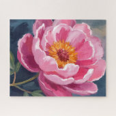 Mooie Roze Pioen | Bloem Schildering Waterverf Legpuzzel (Horizontaal)