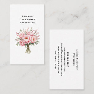 Mooie Roze Pioen Bloemen Boeket Visitekaartje