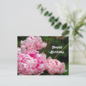 Mooie Roze Pioen Bloemen Foto Verjaardag Briefkaart (Staand voorkant)