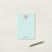 Mooie Roze Pioen Bloemenboeket Post-it® Notes (Op bureau)