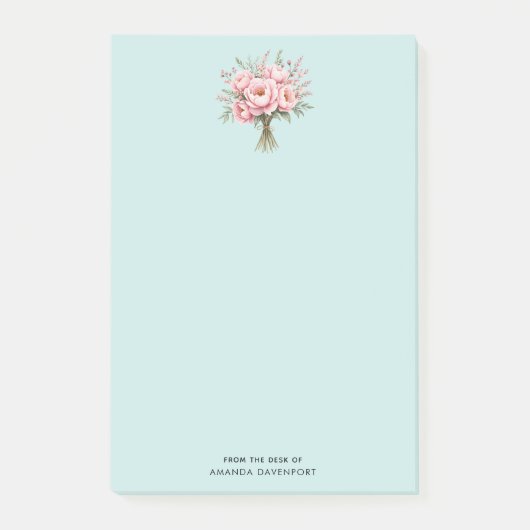 Mooie Roze Pioen Bloemenboeket Post-it® Notes (Voorkant)