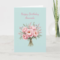 Mooie Roze Pioen Bloemenboeket Verjaardag
