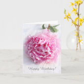 Mooie roze pioen, gepersonaliseerd wenskaart kaart (Gele Bloem)