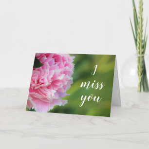 Mooie Roze Pioen I Misser You Card Kaart