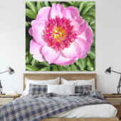 Mooie roze pioen op canvas. canvas afdruk (Insitu (Slaapkamer))