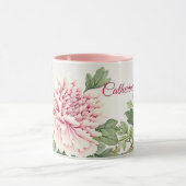 Mooie Roze Pioen Romantische Bloemen Aangepaste Na Mok (Midden)