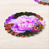 Mooie roze pioenen rond kartonnen onderzetters (Gekanteld)