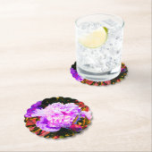 Mooie roze pioenen rond kartonnen onderzetters (Insitu)