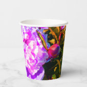 Mooie roze pioenen rond papieren bekers (Achterkant)