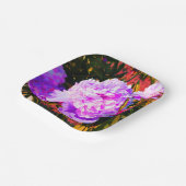 Mooie roze pioenen rond papieren bordje (Gebogen)