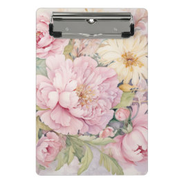 Mooie roze pioenrozen aquarellen. mini klembord