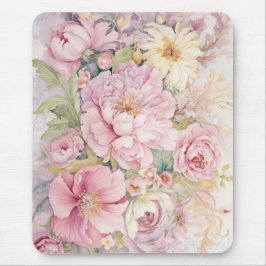 Mooie roze pioenrozen aquarellen. muismat