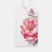 mooie roze pioenrozen bloemen cadeaulabel (Achterkant)