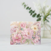 Mooie roze pioenrozen briefkaart (Staand voorkant)
