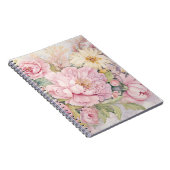 Mooie roze pioenrozen notitieboek (Rechterzijde)