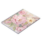 Mooie roze pioenrozen notitieboek (Linkerzijde)