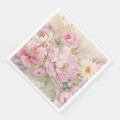 Mooie roze pioenrozen servet (Hoek)