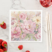 Mooie roze pioenrozen servet (Insitu)