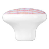Mooie Roze Plaid Cabinet Trek Met Blauw Keramische Knop (Zijkant)