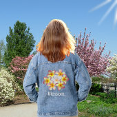 Mooie roze Plumeria Bloemen Denim jas Denim Jacket