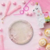 Mooie roze Poinsettia Papieren Bordje (Feest)