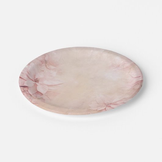 Mooie roze Poinsettia Papieren Bordje (Gekanteld)